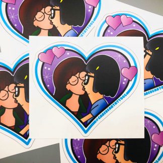 5" Vinyl Sticker of Daria and Tina Belcher kissing